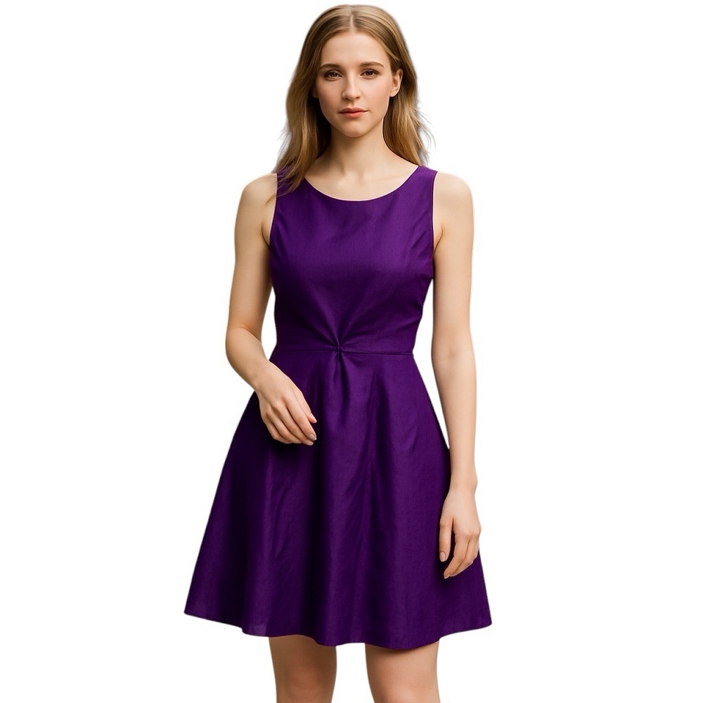 RALPH LAUREN PRETTY THINGS ELDERBERRY PURPLE SILK COCKTAIL SLEEVELESS DRESS 10